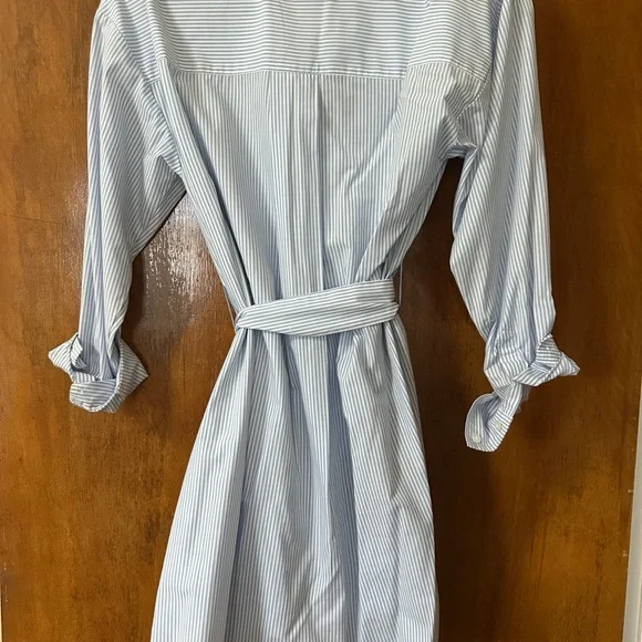Abercrombie & Fitch Light Blue Striped Shirt dress - Picture 3 of 3